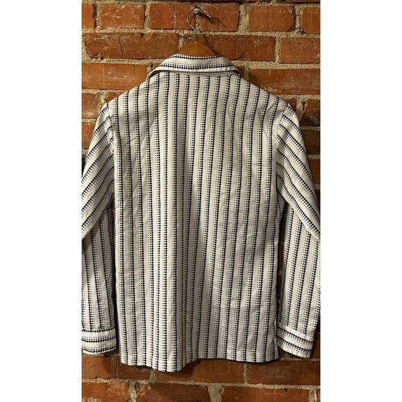 Vintage 1970s Sears Pointed Collar Women's Striped‎ Button Down Blouse Size 14 - Picture 5 of 5